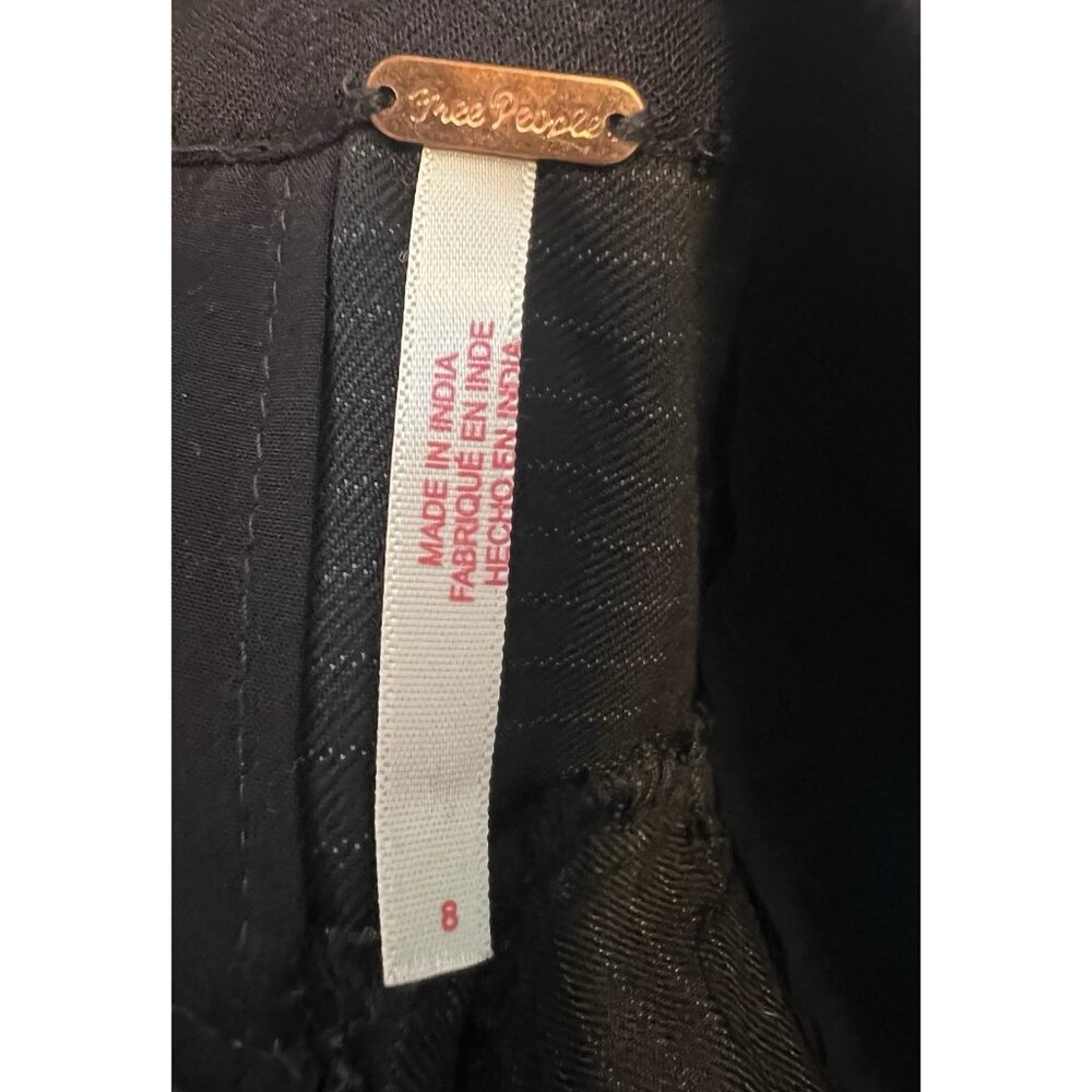 Free People Pants Wide leg Florence Embroidered Striped Boho Floral Size 8 - Picture 6 of 16